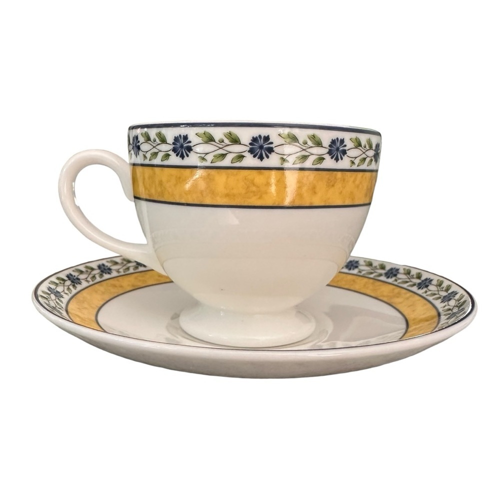 Wedgewood Mistral Footed Tea Cup with Saucer Set